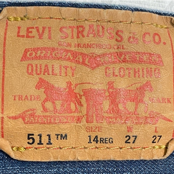 Levi’s 511 Skinny Jeans Distressed Med Wash Girl Size 14 Reg 27x27 - Picture 5 of 9